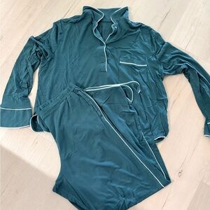 Tommy John DownTime Teal Pajama Set with Contrast Piping